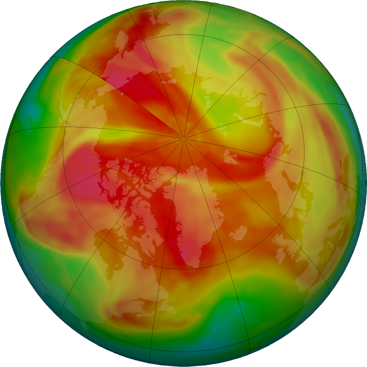 Arctic ozone map for 25 March 2018